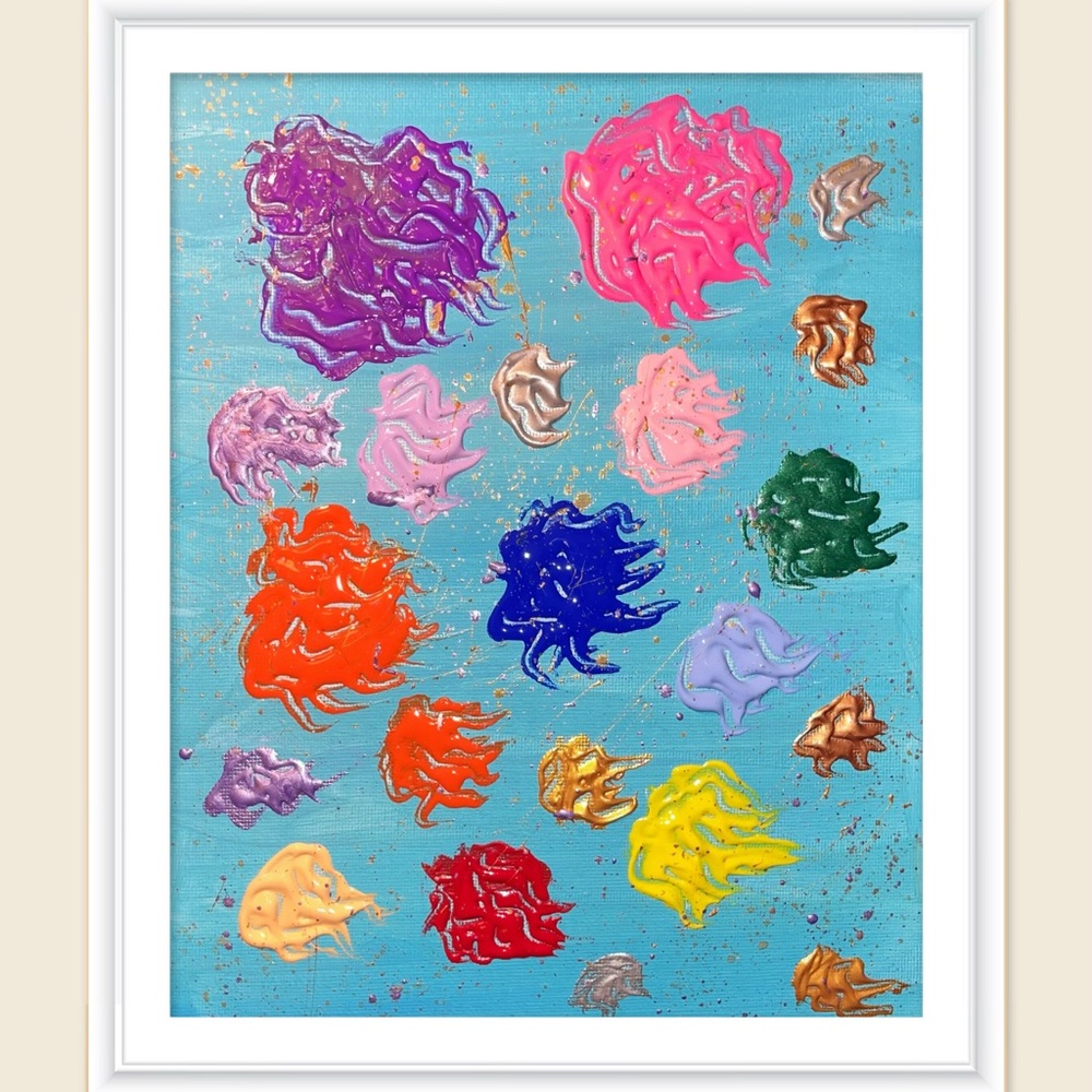 Handmade Acrylic Painting On Canvas Panel 8" X 10" Decor/Wall,Frame Not Included